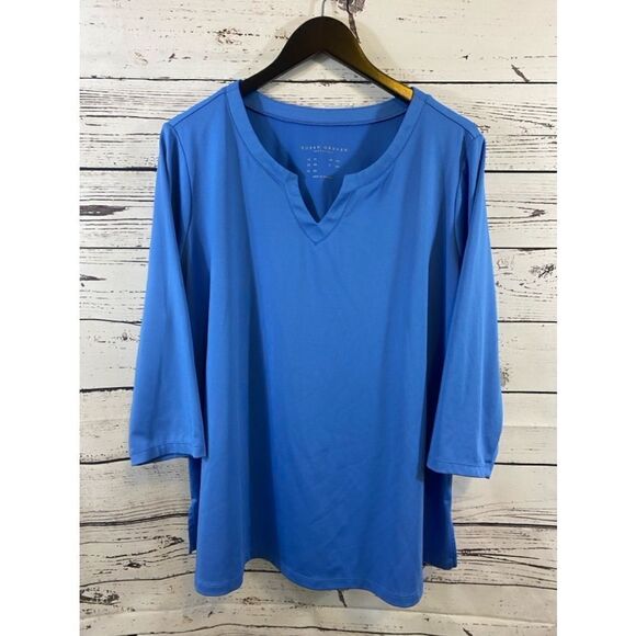 Women's Susan Graver Top 2XL Blue - Picture 2 of 5